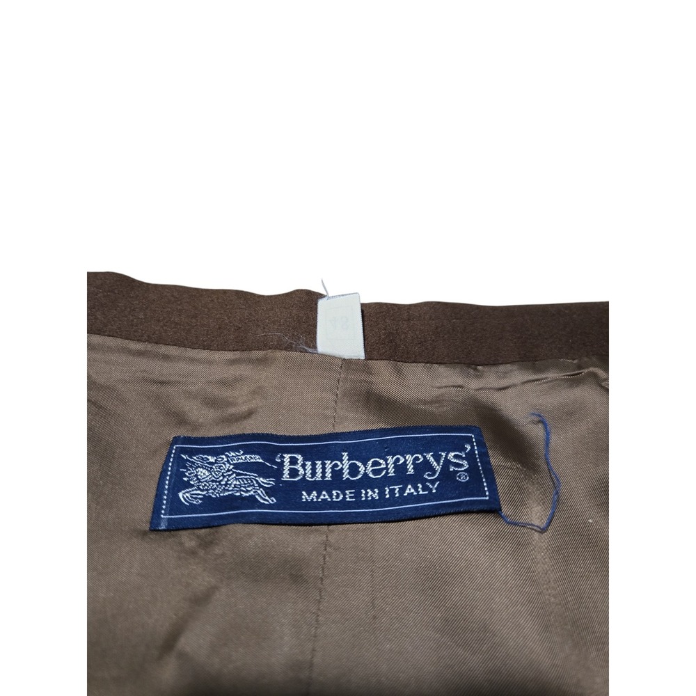 Burberrys Vintage Brown Pencil Skirt Made in Italy IT 48 US 12 Wool Side Zip - Picture 3 of 9